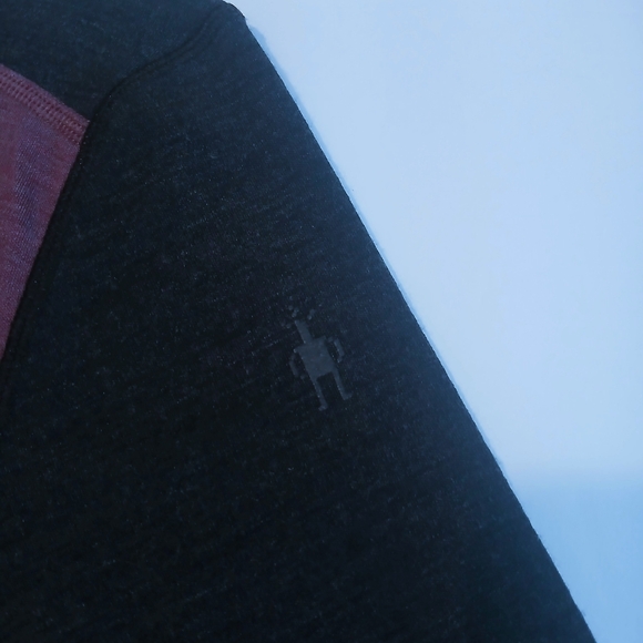 Smartwool Merino Wool Thermal Base Layer Pullover Hoodie Men Purple Grey Size M - Picture 6 of 7